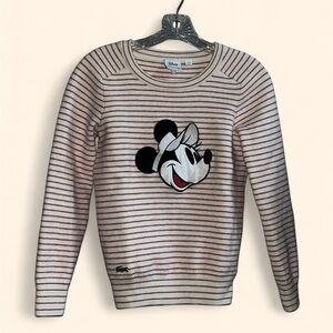 Lacoste x Disney Women's Mickey Mouse Striped Sweater - Cream and Red